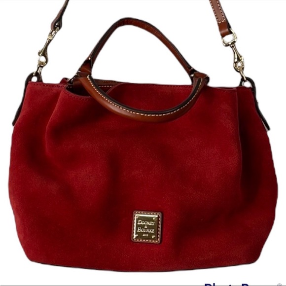 NWOT Dooney & Bourke Small Brenna Satchel in Red Suede - Picture 4 of 14
